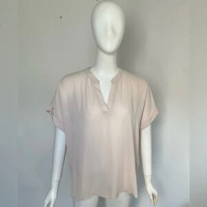 Forever 21 Short Sleeve Sheer Top Nude Beige Women's Size Large
